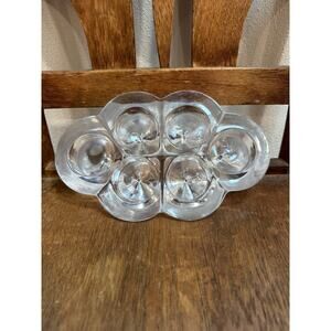 Vintage MCM John Lewis crystal clear unique 6 chamber votive holder center piece